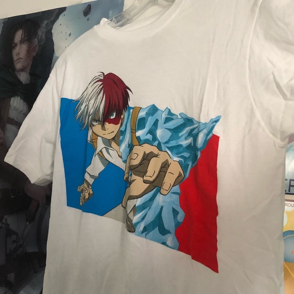 White MHA Todoroki Tee - Picture 2 of 4